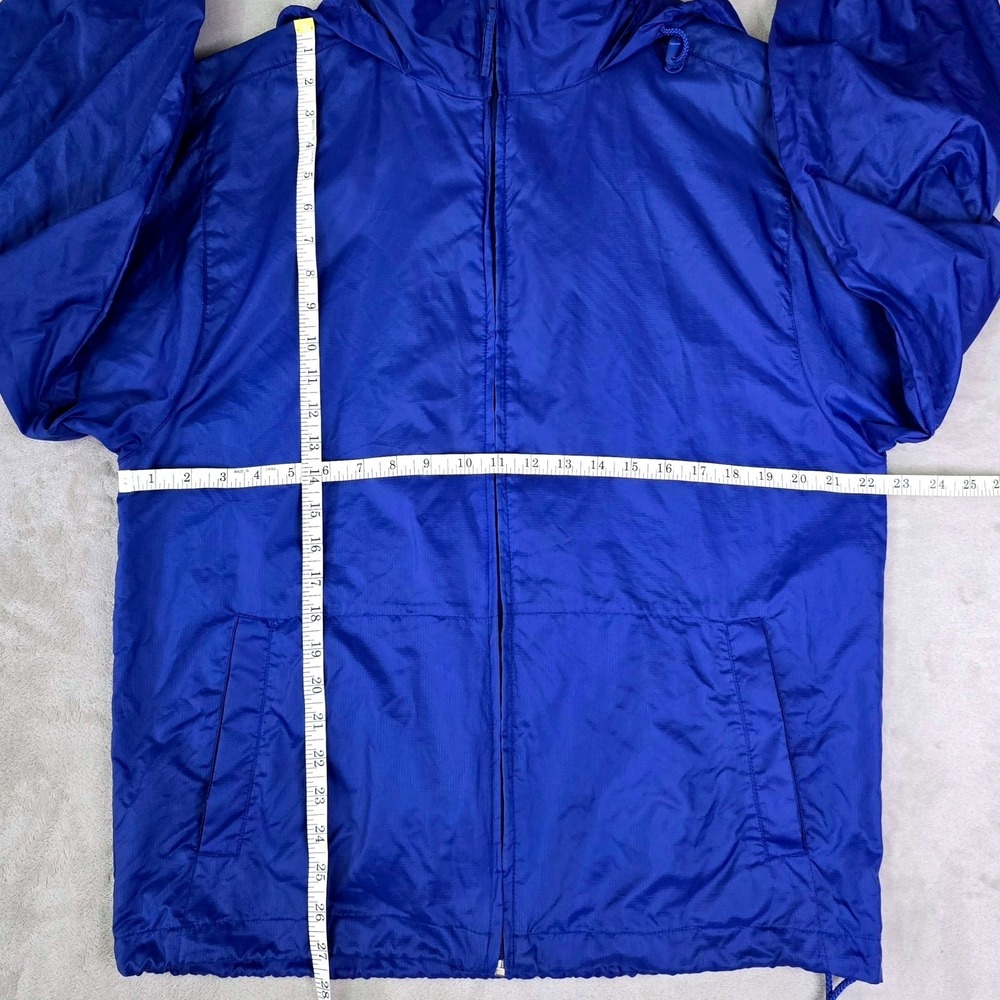 JAK PAC Mens Size‎ M Packable Windbreaker Blue Full Zip Hood Stows In Collar - Picture 2 of 11